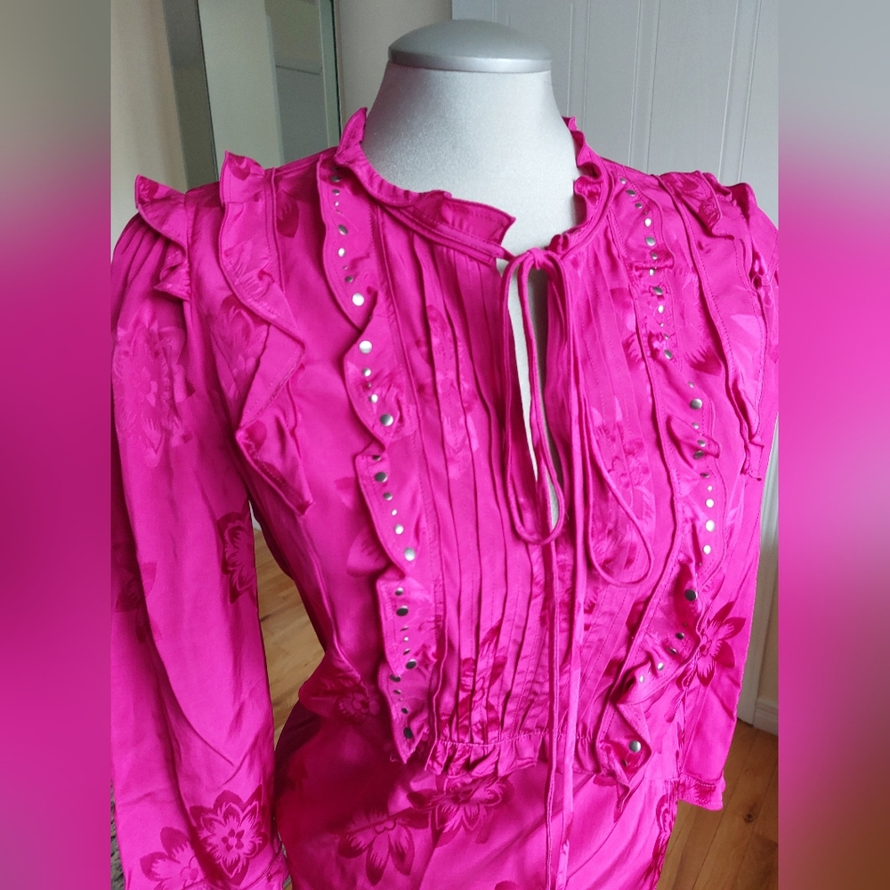 Coach Fuschia Mini Dress with 3/4 Sleeves - US6 - New with Tags